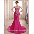 Alibaba Elegante largo nuevo diseñador color de rosa de color rojo gasa sirena vestidos de noche o vestido de dama de honor con grano pesado LE28